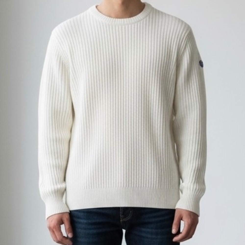 North Sails Mens Wool Blend‎ Sweater Crew Neck Off White Cream size Medium